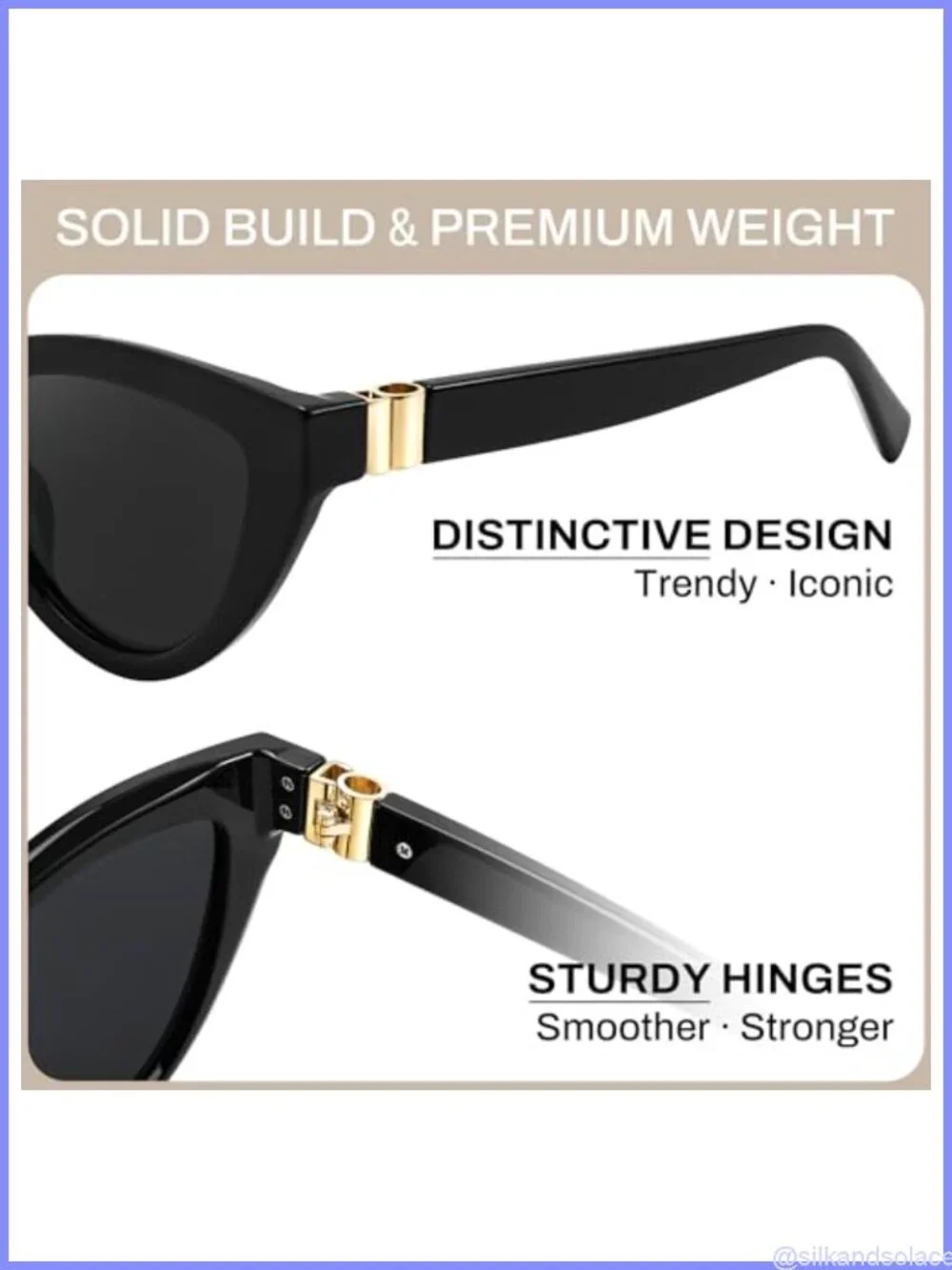 Polarized Cat Eye Sunglasses UV400 Retro Full-Frame Stylish